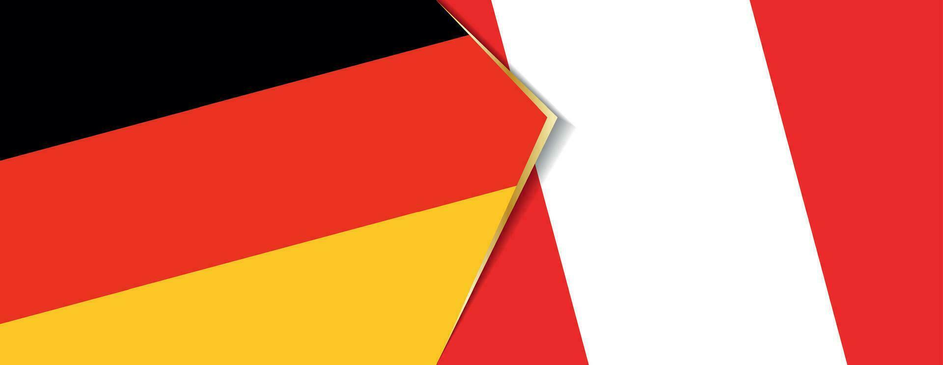 Germany and Peru flags, two vector flags.