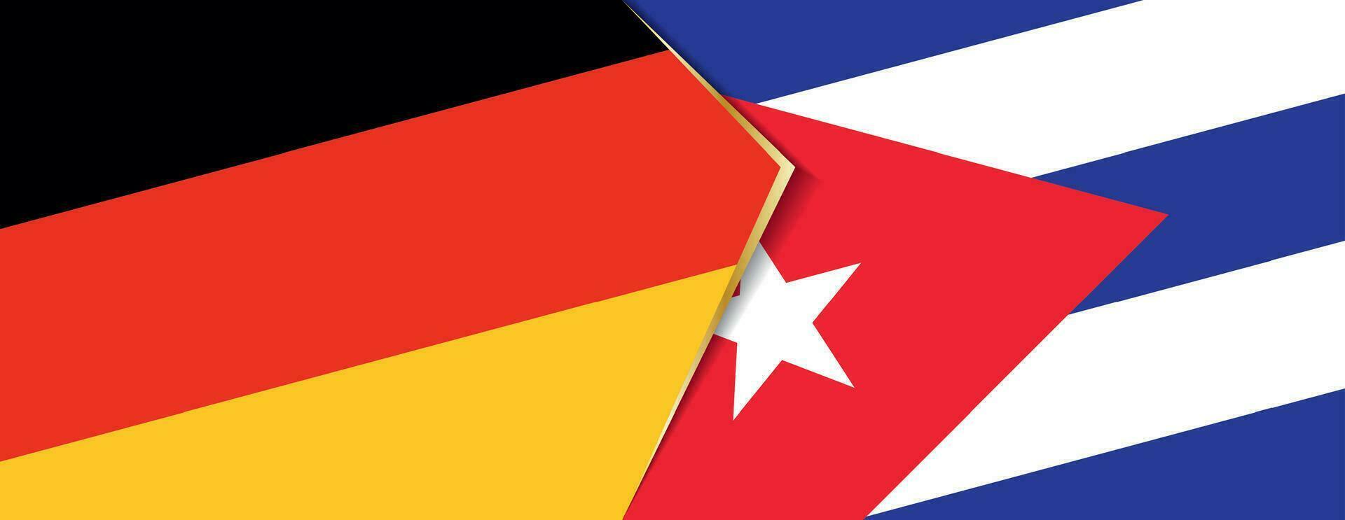 Germany and Cuba flags, two vector flags.