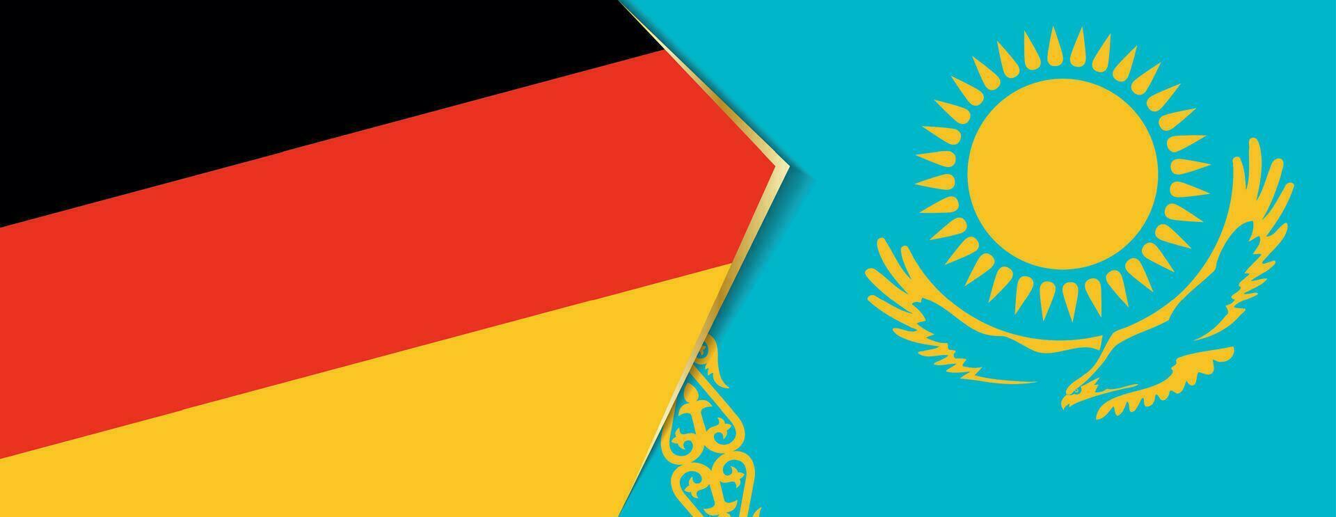 Germany and Kazakhstan flags, two vector flags.