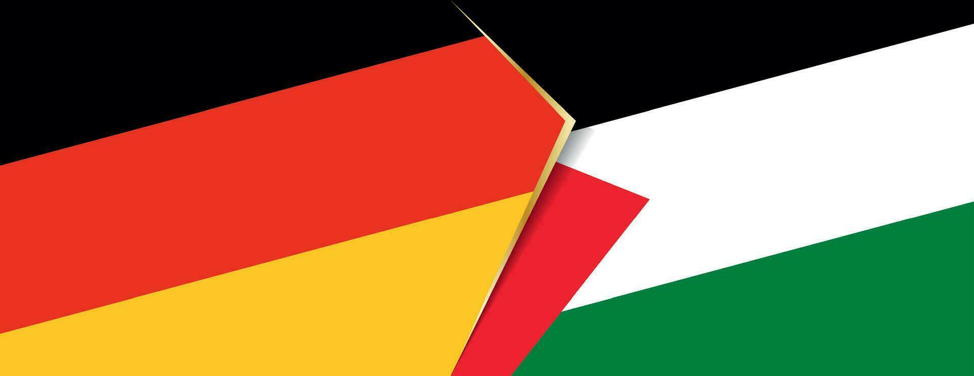 Germany and Palestine flags, two vector flags.