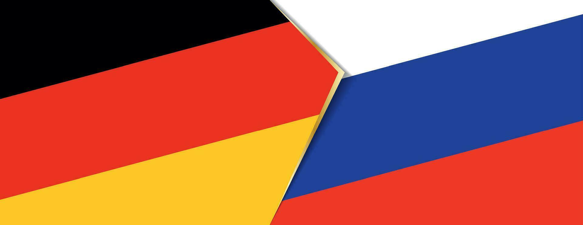 Germany and Russia flags, two vector flags.