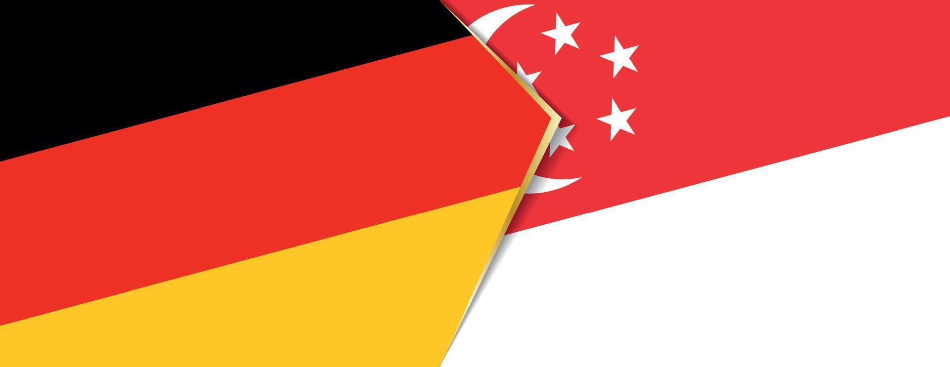 Germany and Singapore flags, two vector flags.