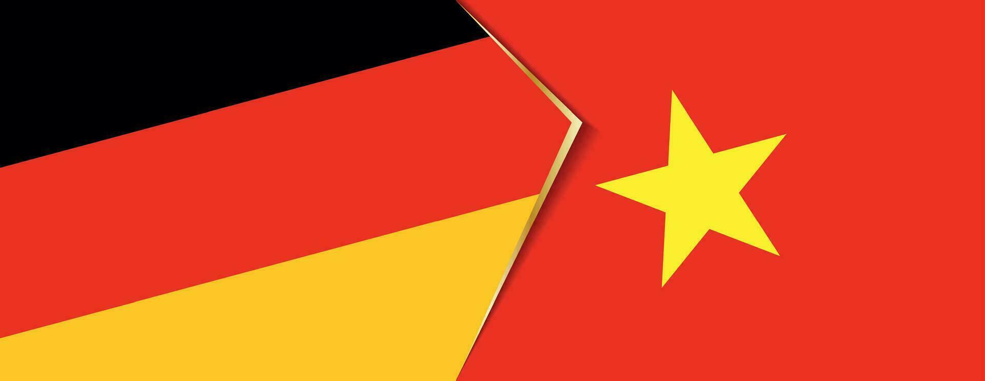 Germany and Vietnam flags, two vector flags.