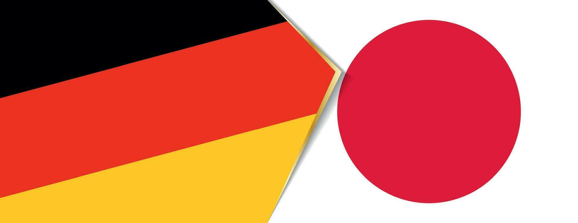 Germany and Japan flags, two vector flags.