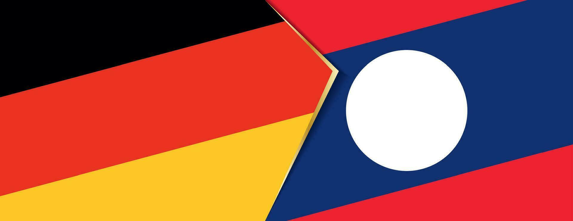 Germany and Laos flags, two vector flags.