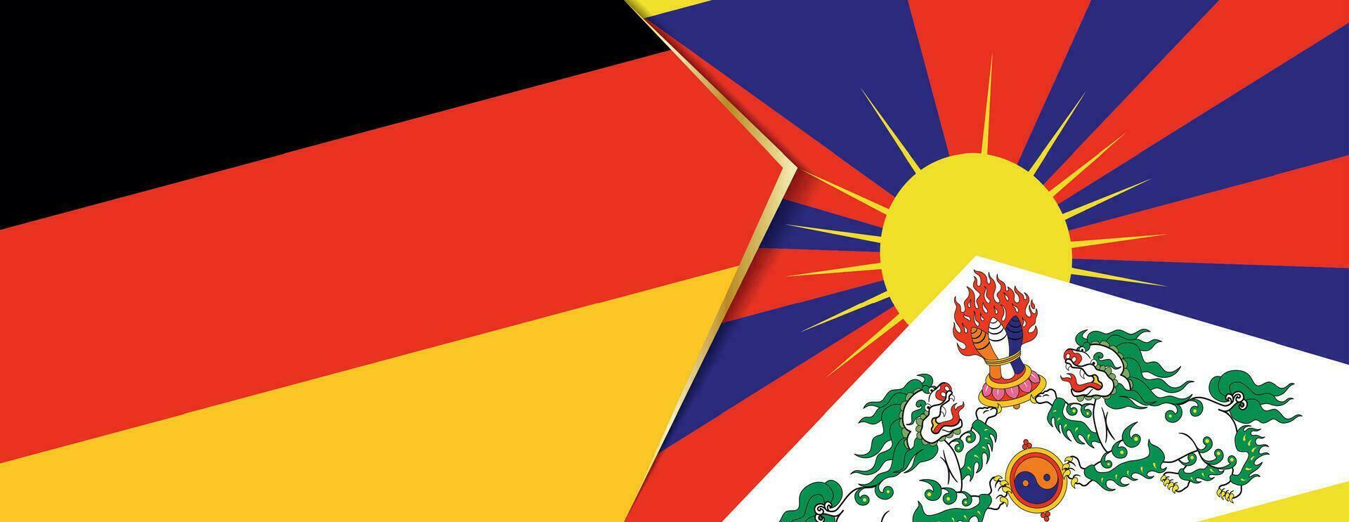 Germany and Turkmenistan flags, two vector flags.