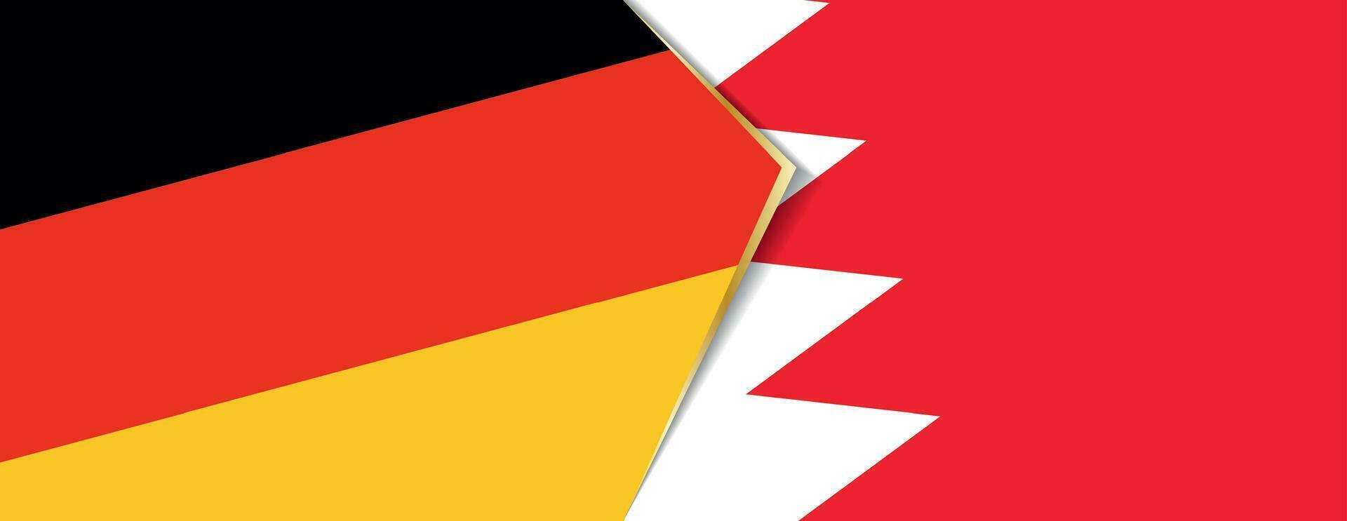 Germany and Bahrain flags, two vector flags.