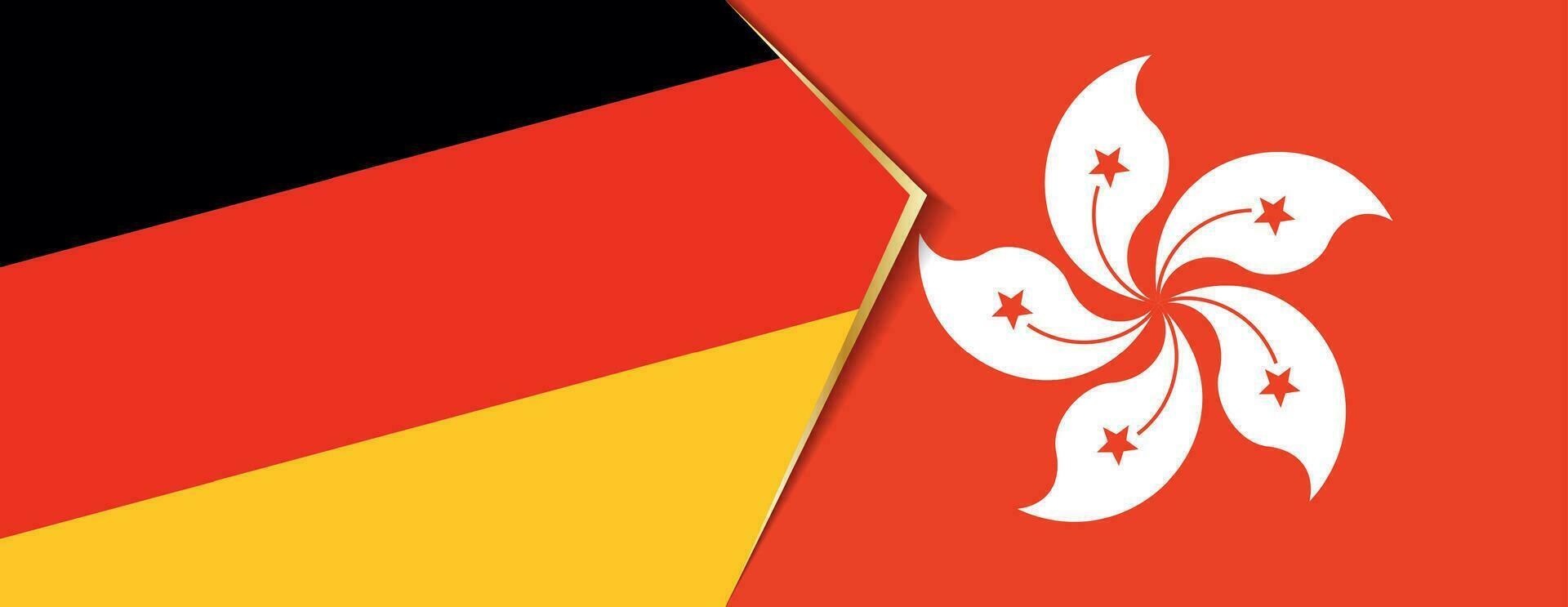 Germany and Hong Kong flags, two vector flags.