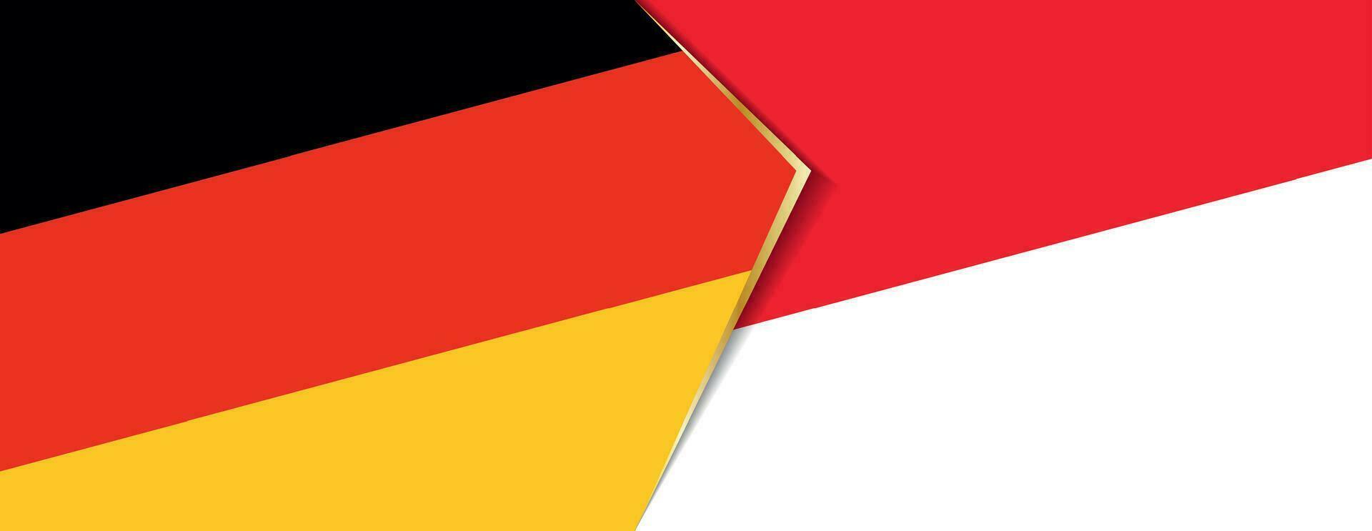 Alemania y Indonesia banderas, dos vector banderas