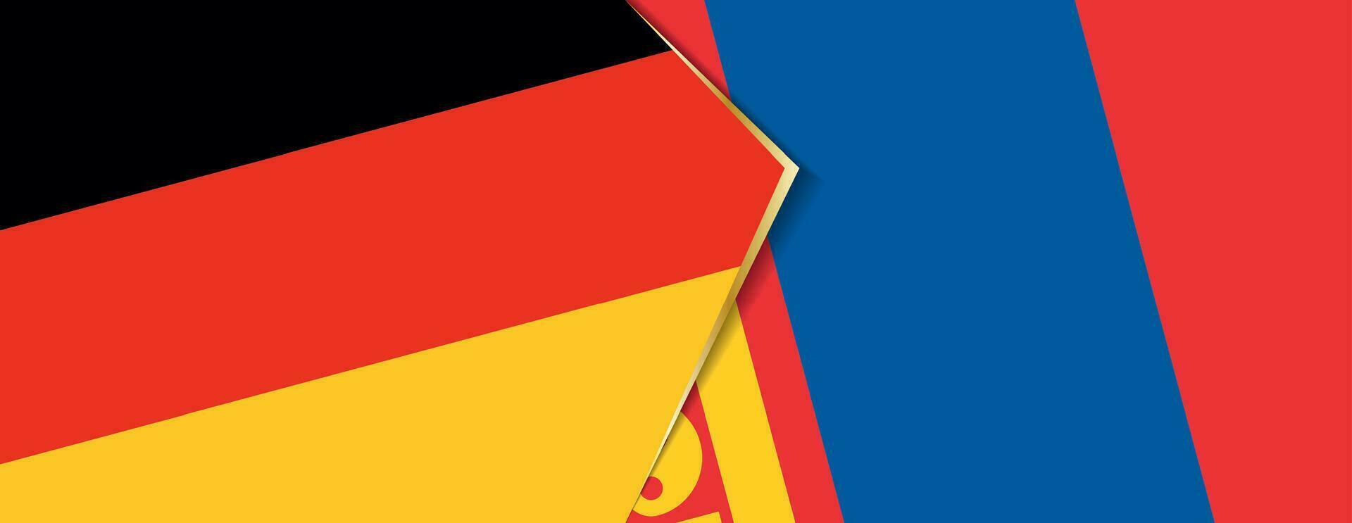 Germany and Mongolia flags, two vector flags.