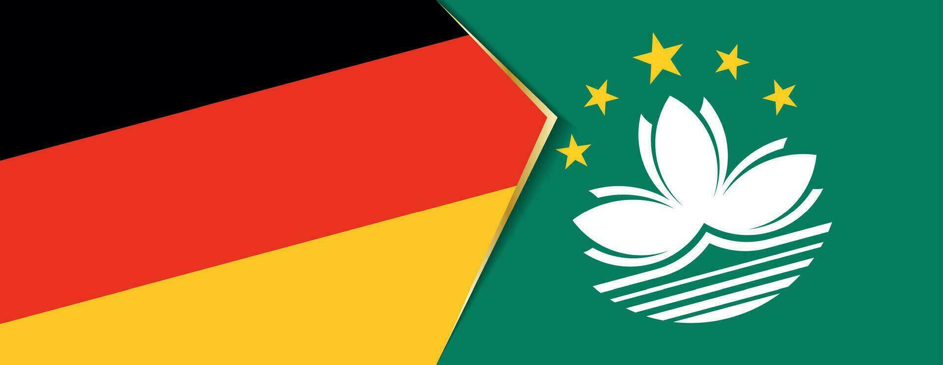 Alemania y Macao banderas, dos vector banderas