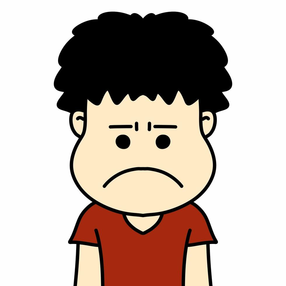 art sad cartoon boy icon photo