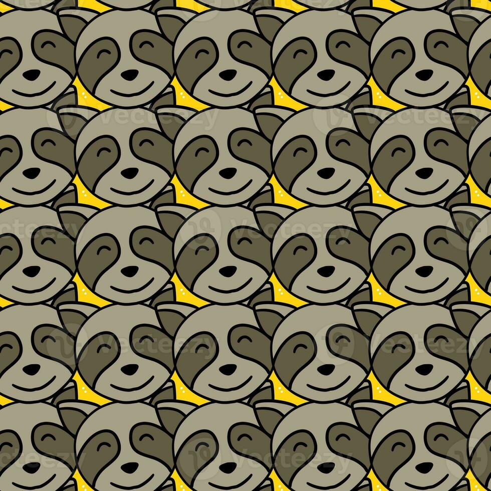 cute seamless pattern of cute panda cartoon. photo