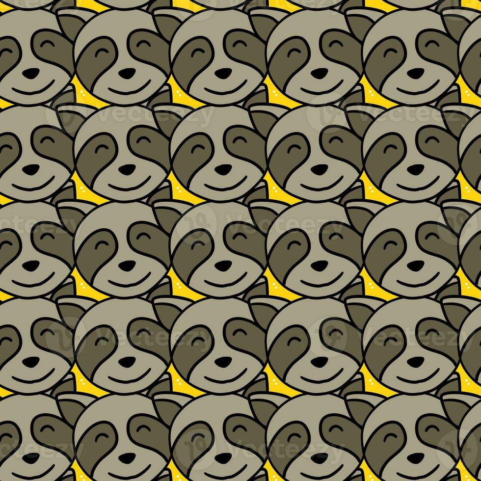 cute seamless pattern of cute panda cartoon. photo