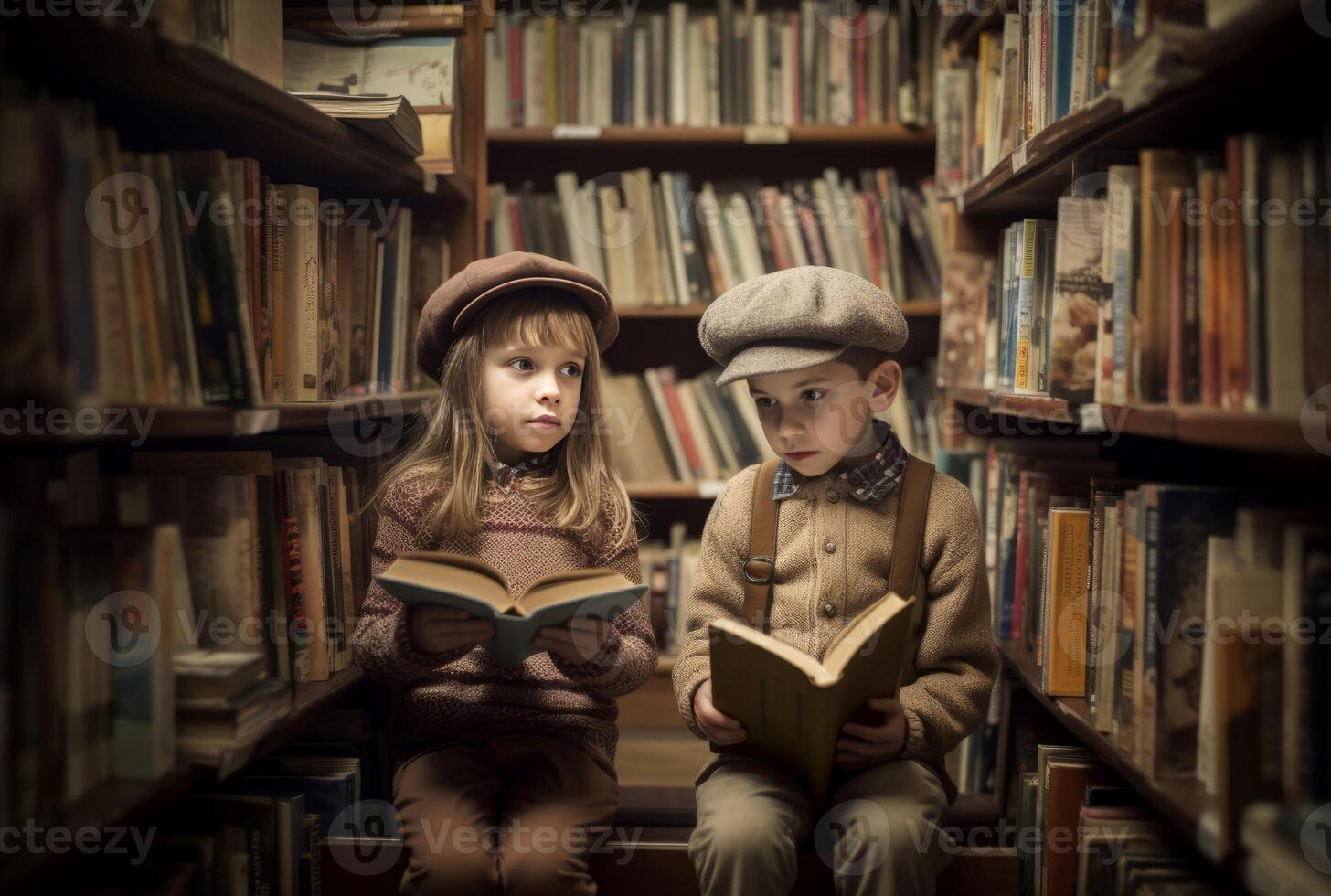 Two readers lost. Generate ai photo