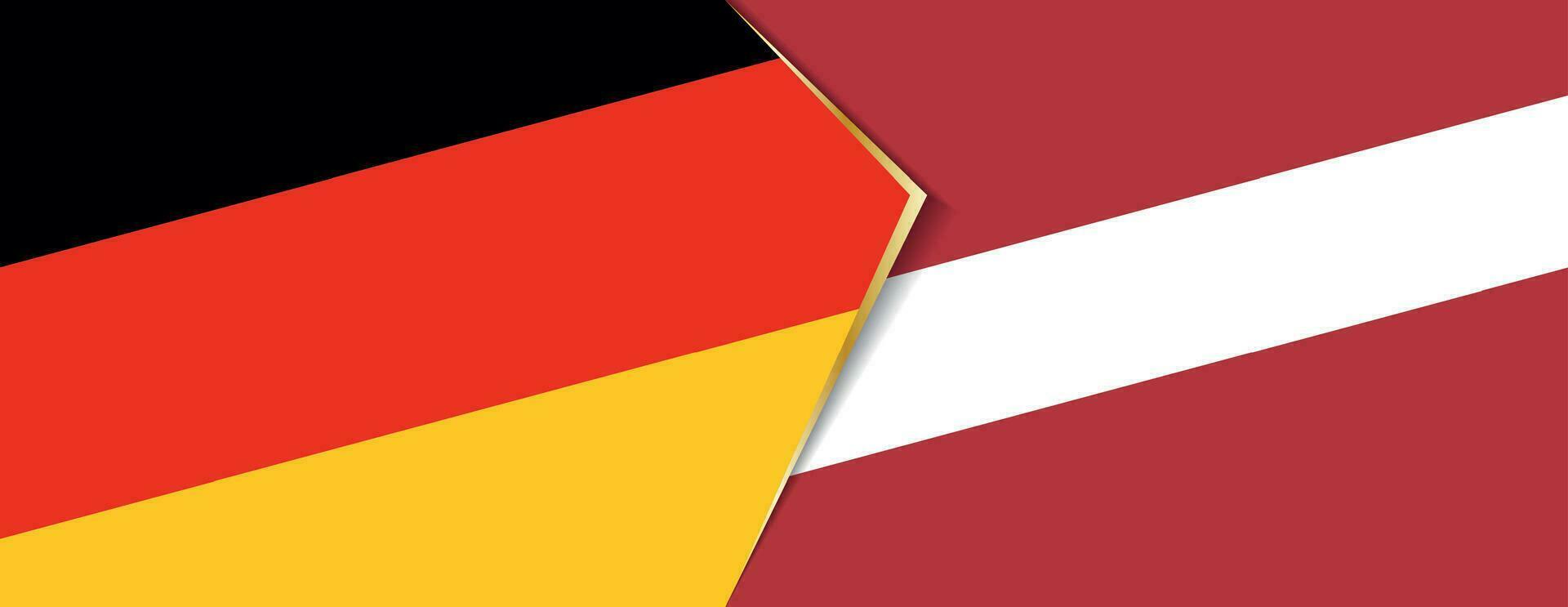 Germany and Latvia flags, two vector flags