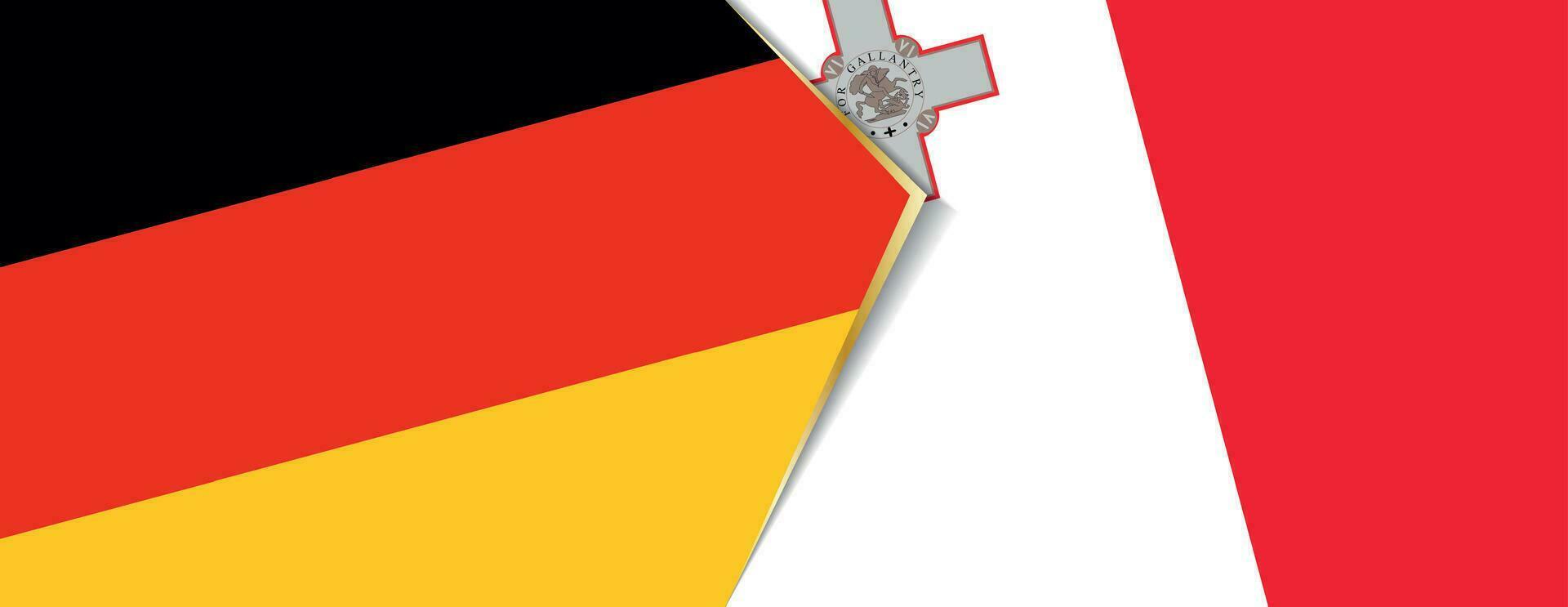 Germany and Malta flags, two vector flags