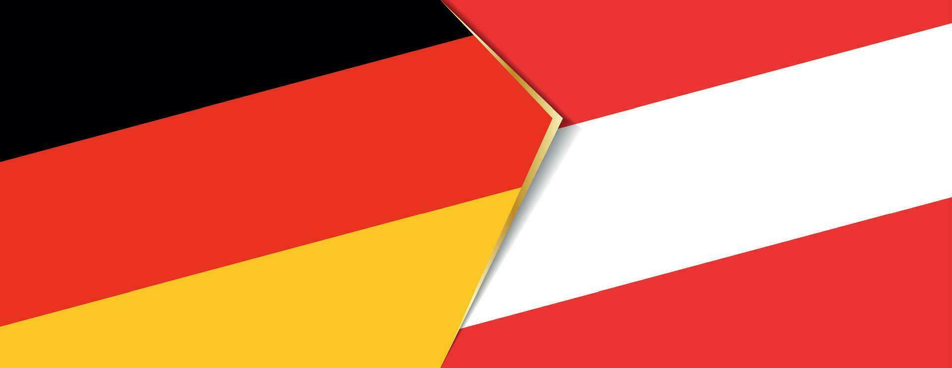 Germany and Austria flags, two vector flags