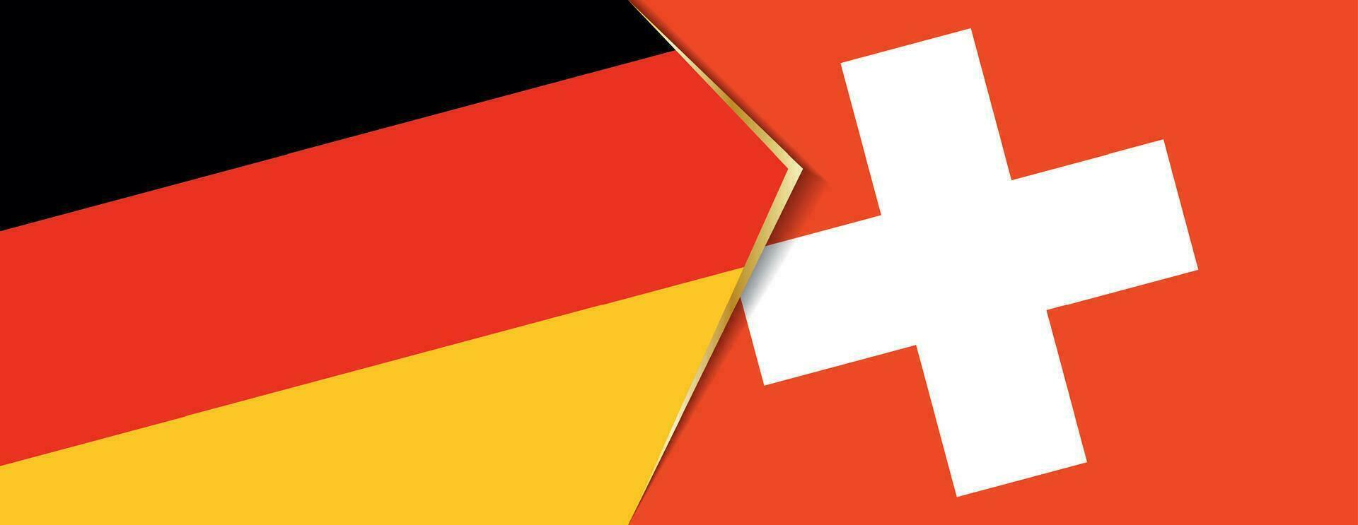 Germany and Switzerland flags, two vector flags