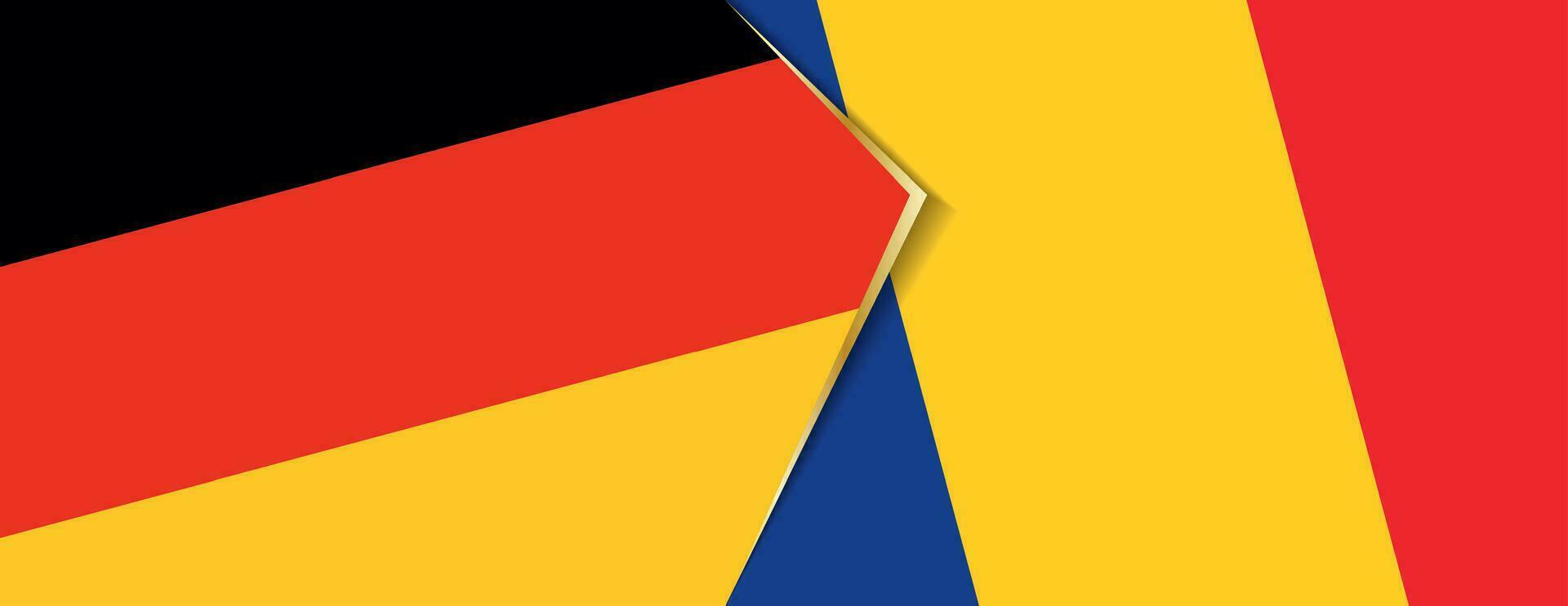 Germany and Romania flags, two vector flags