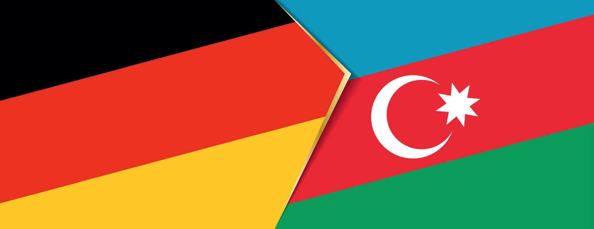Germany and Azerbaijan flags, two vector flags
