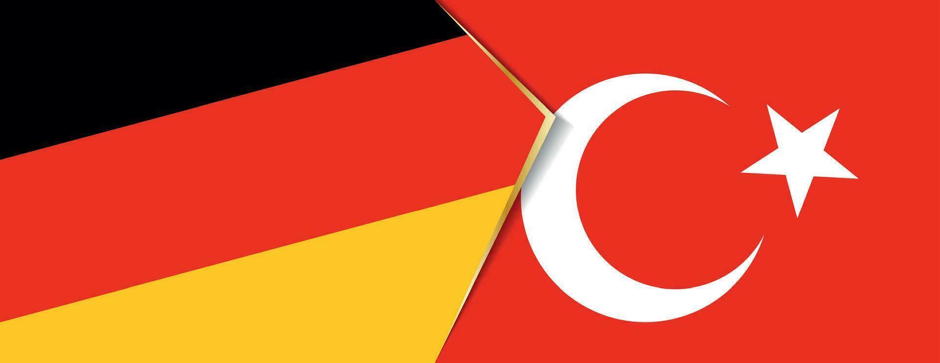 Germany and Turkey flags, two vector flags