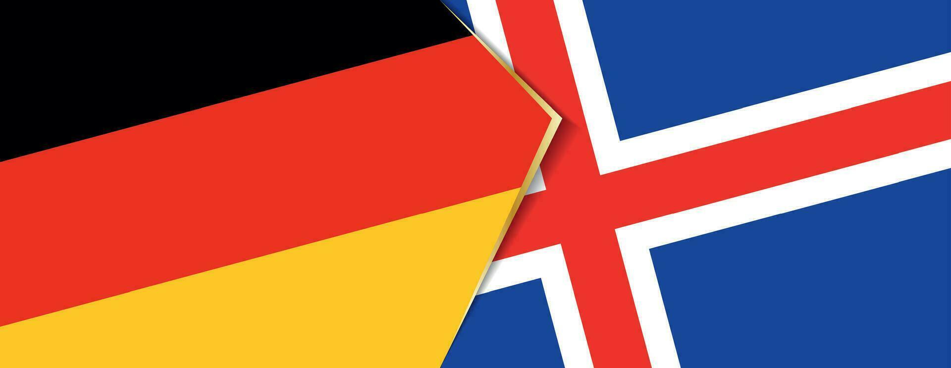 Germany and Iceland flags, two vector flags