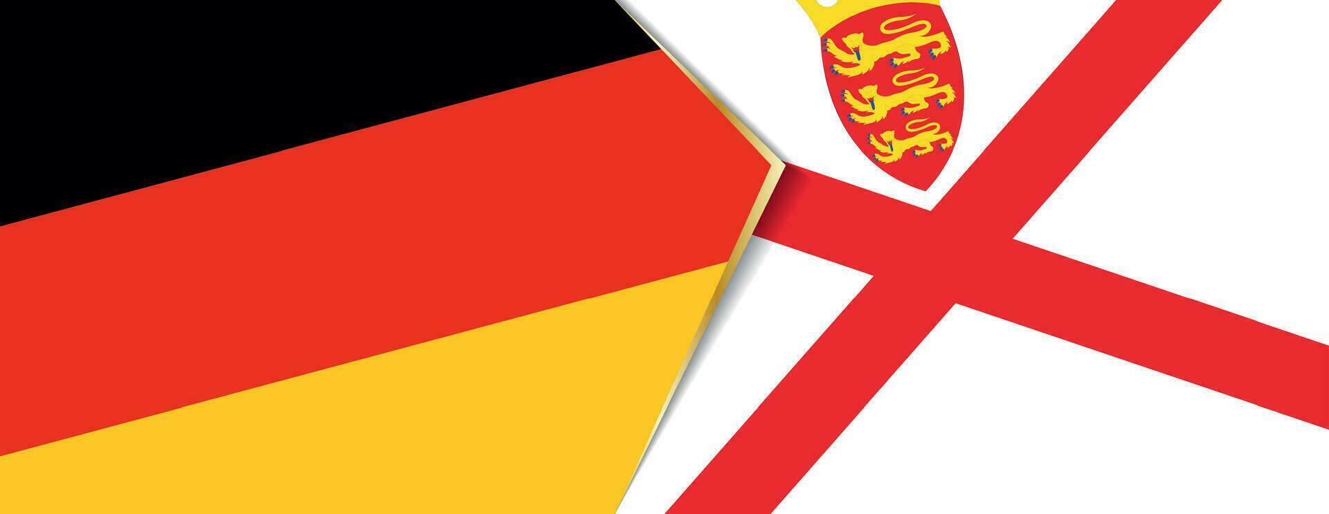 Germany and Jersey flags, two vector flags