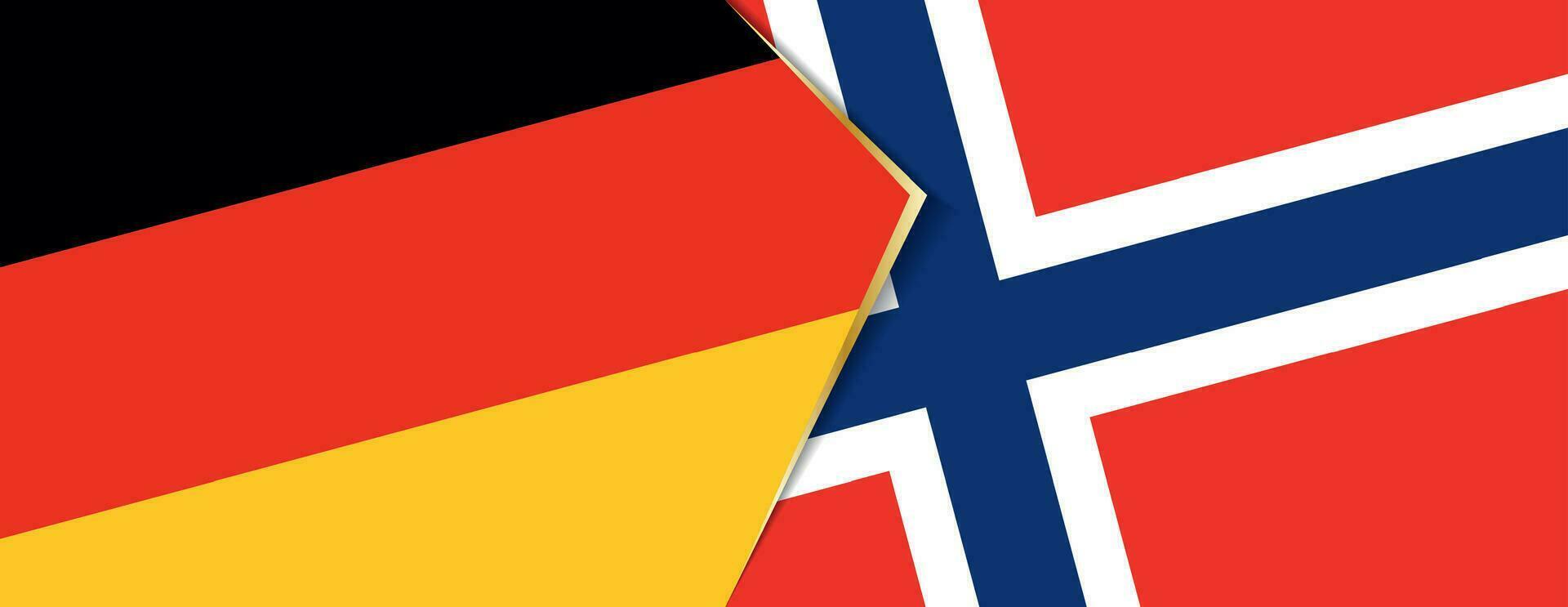 Germany and Norway flags, two vector flags
