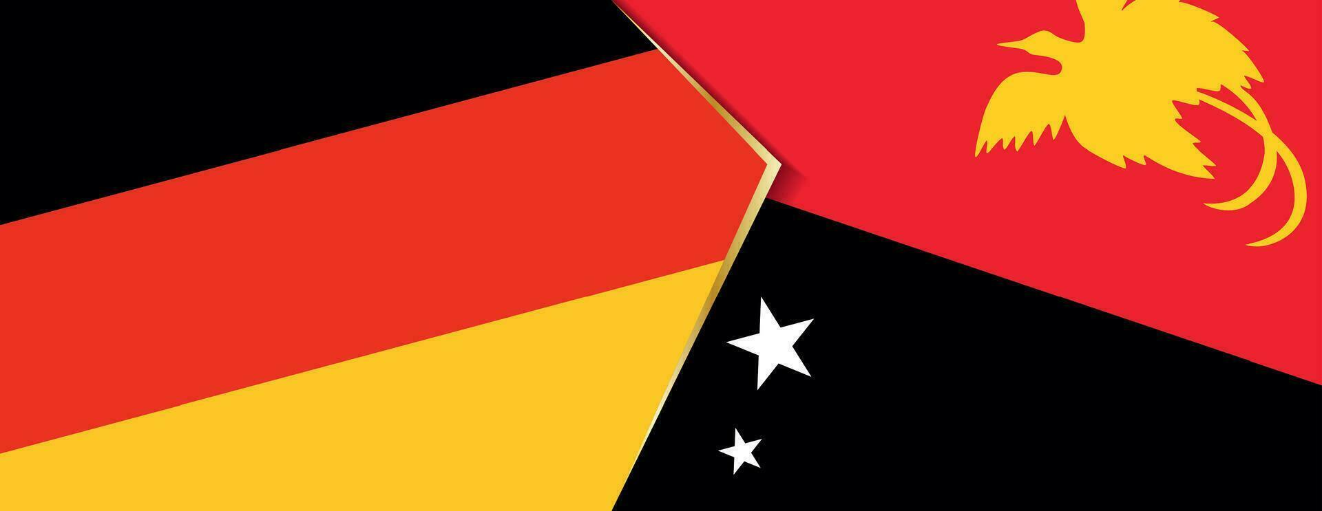 Germany and Papua New Guinea flags, two vector flags.