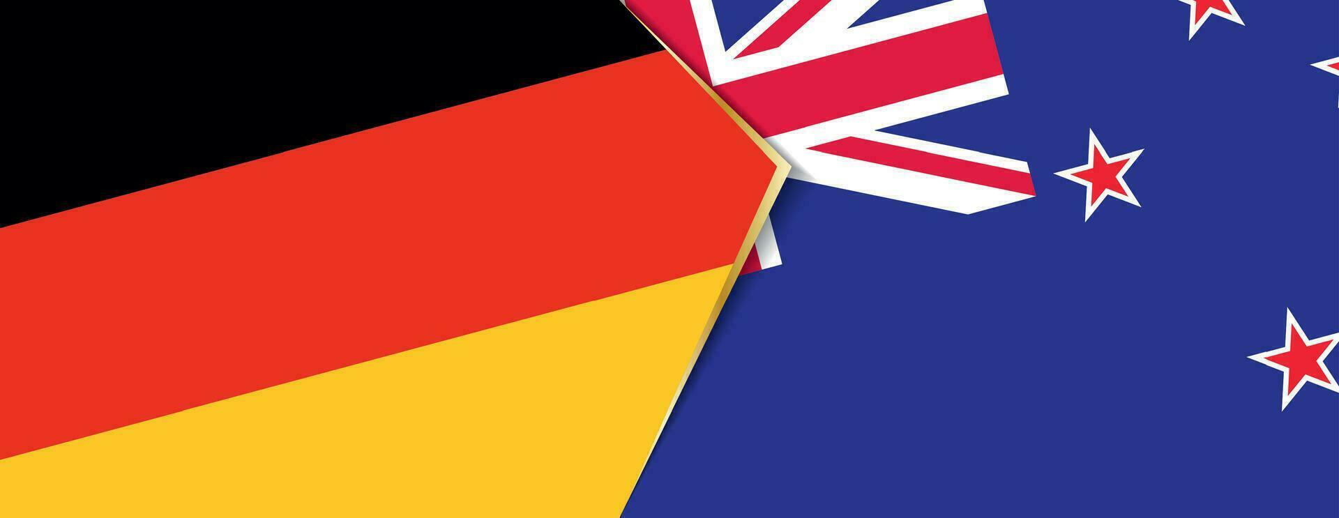 Germany and New Zealand flags, two vector flags.