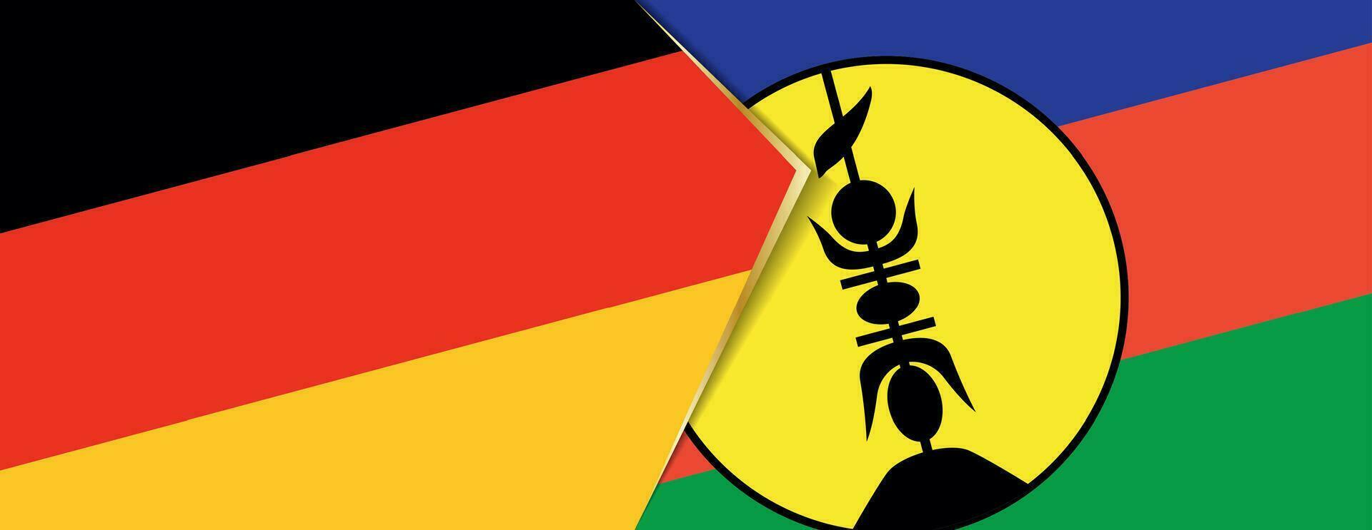 Germany and New Caledonia flags, two vector flags.