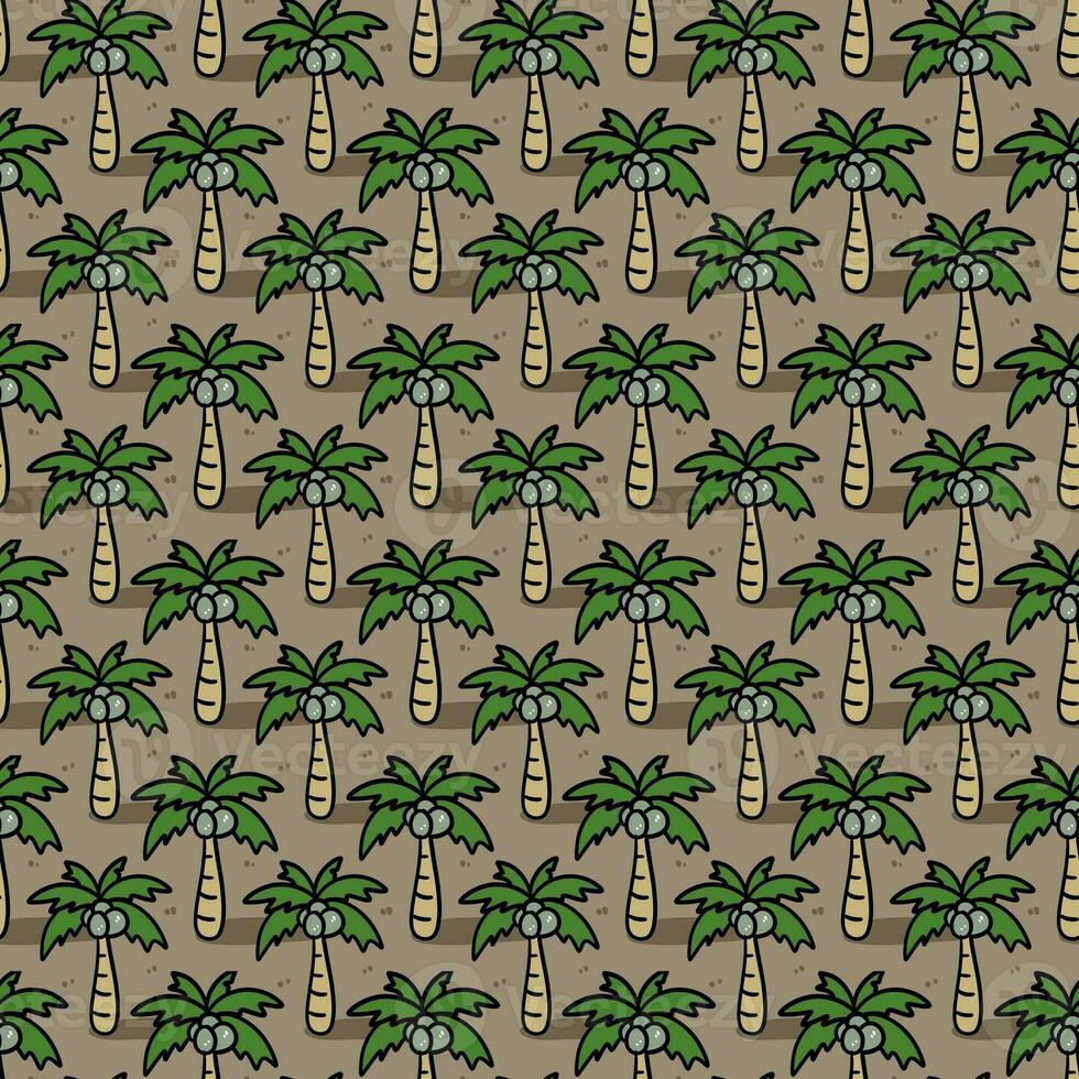 hand drawn coconut trees seamless pattern photo