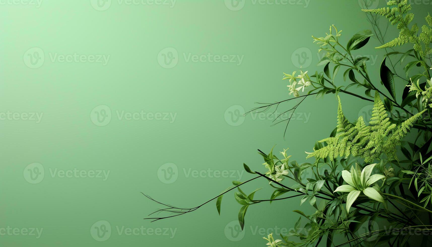 a green wall with a white background AI Generated photo