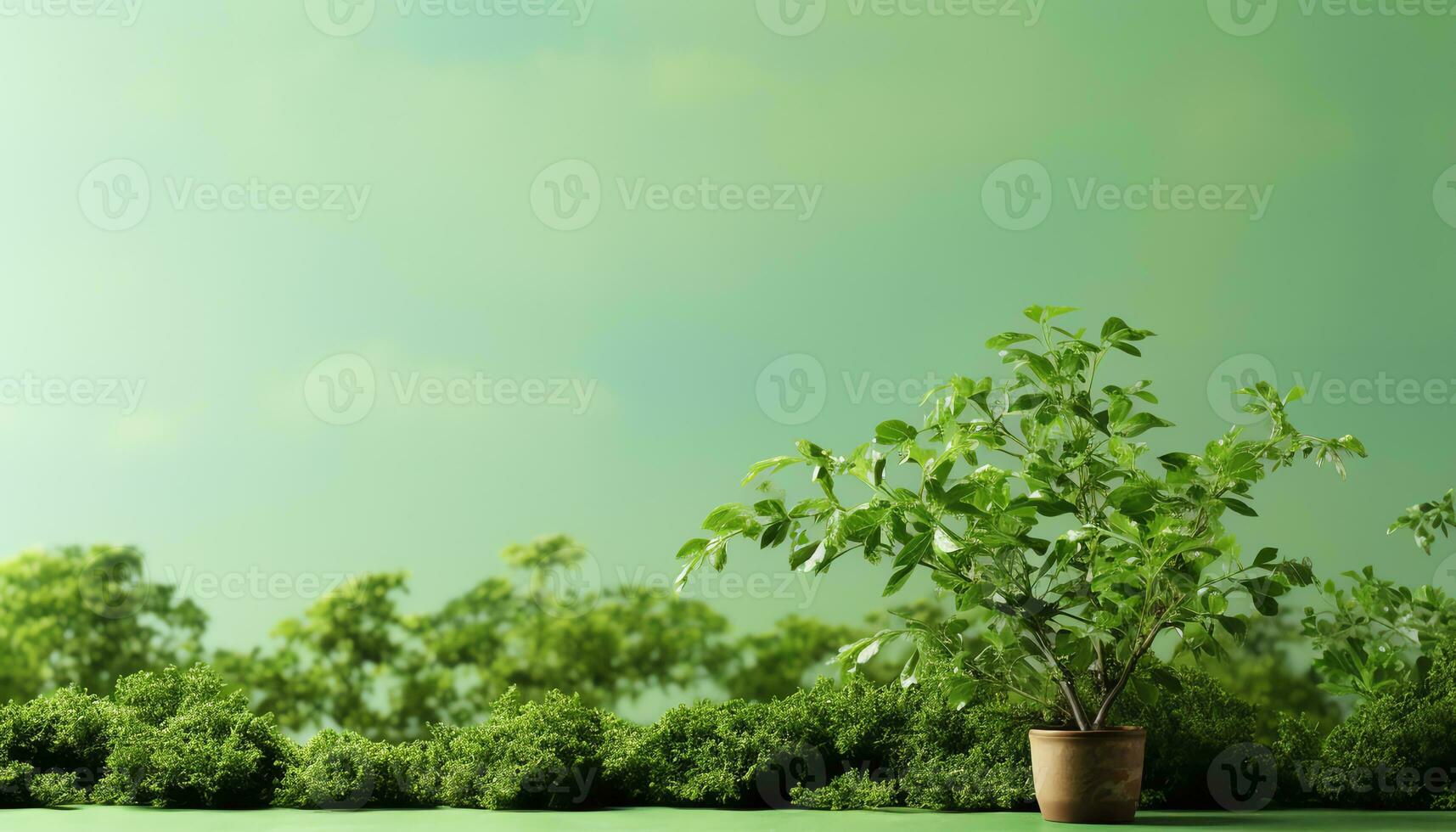 a green wall with a white background AI Generated photo