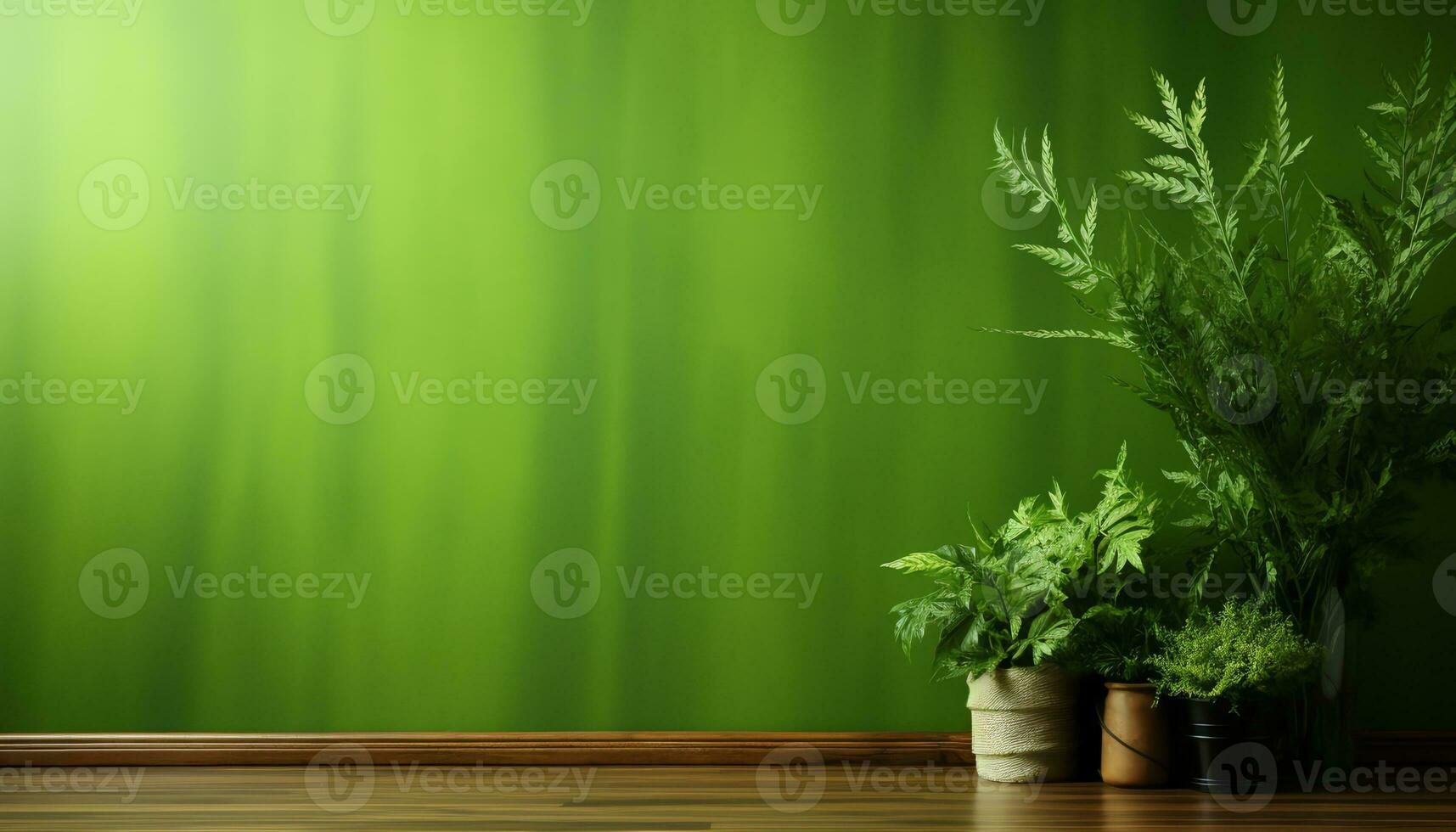 un verde pared con un blanco antecedentes ai generado foto