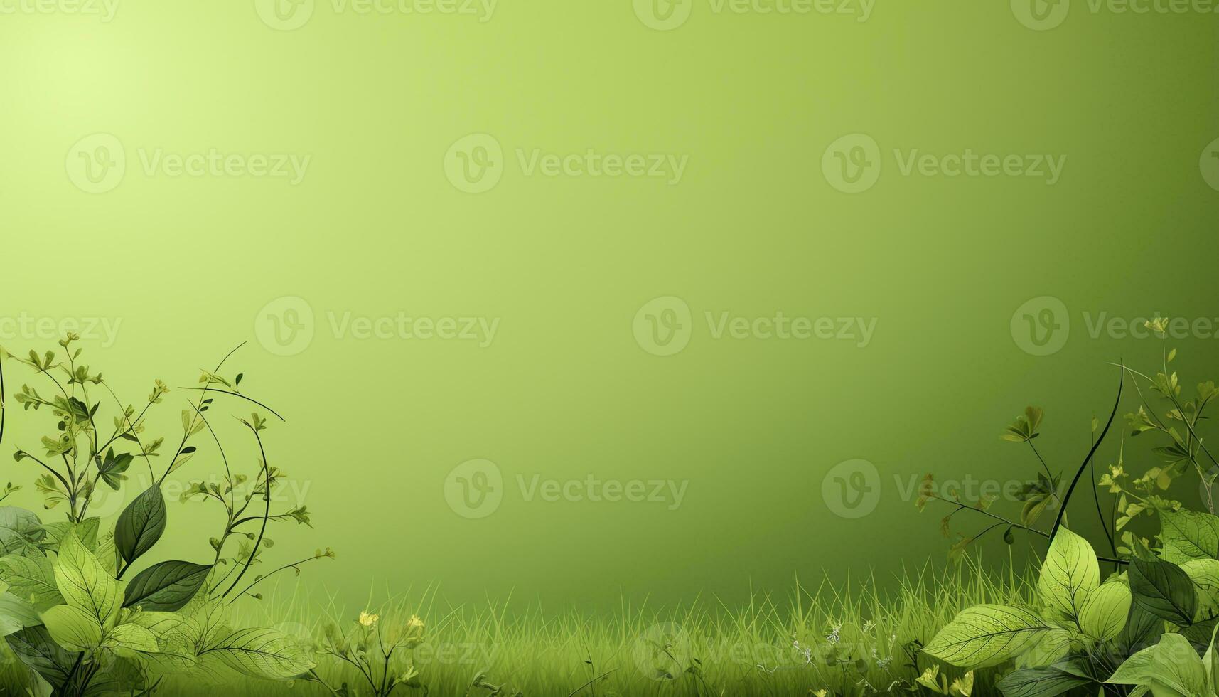 amarillo flores en un florero en un verde antecedentes ai generado foto