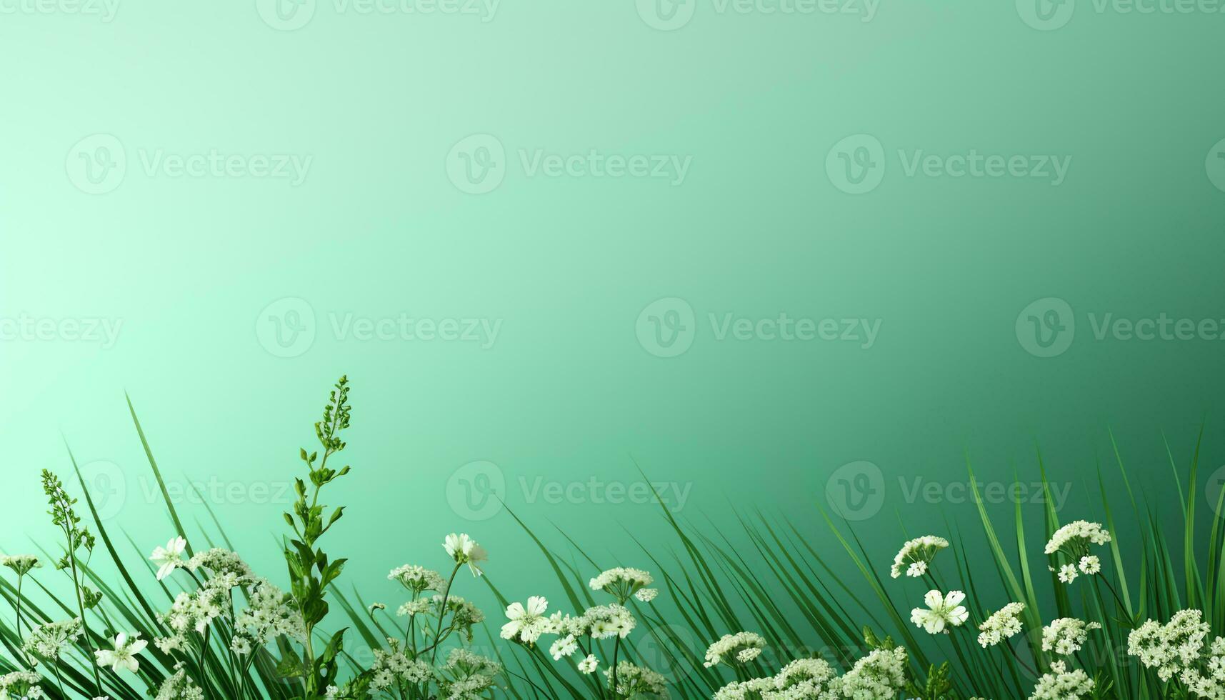 amarillo flores en un florero en un verde antecedentes ai generado foto