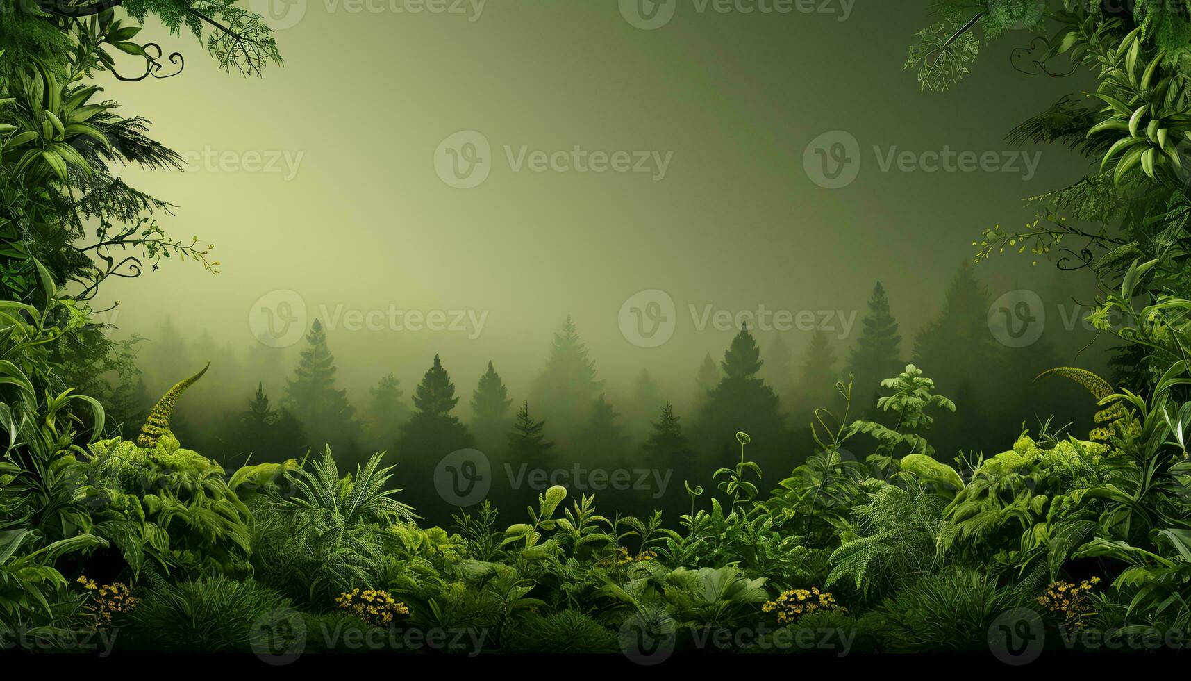 yellow flowers in a vase on a green background AI Generated photo