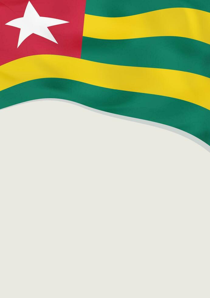 Leaflet design with flag of Togo. Vector template.