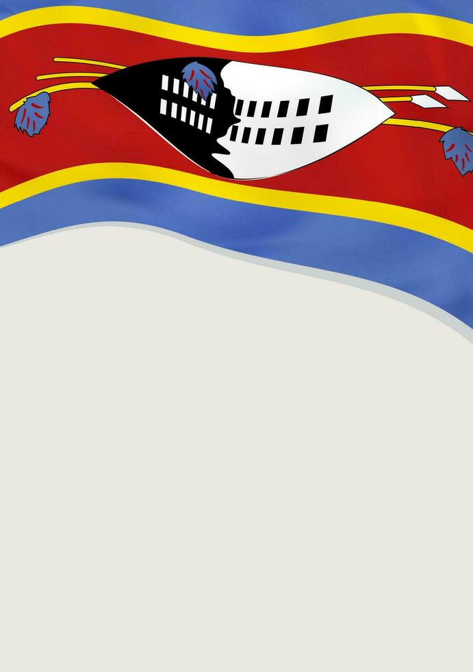 Leaflet design with flag of Swaziland. Vector template.