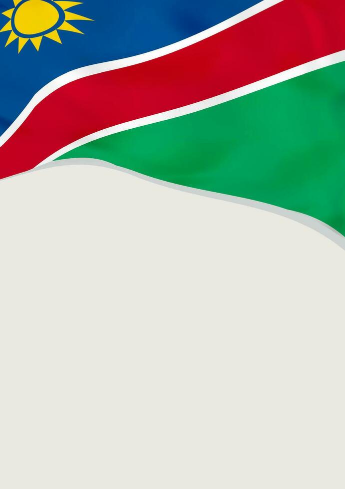 Leaflet design with flag of Namibia. Vector template.