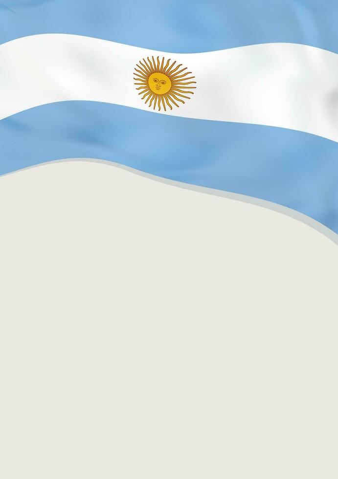 Leaflet design with flag of Argentina. Vector template.