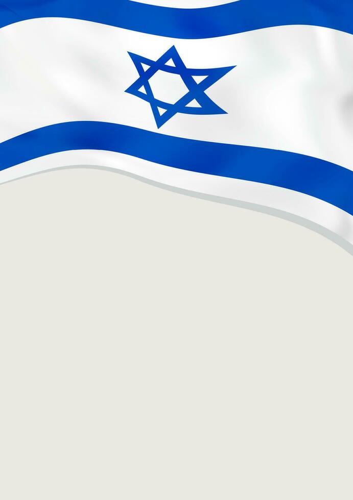 Leaflet design with flag of Israel. Vector template.