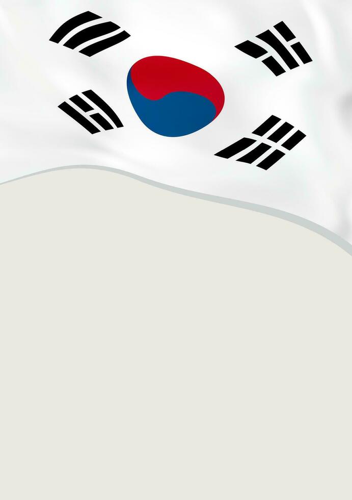 Leaflet design with flag of South Korea. Vector template.