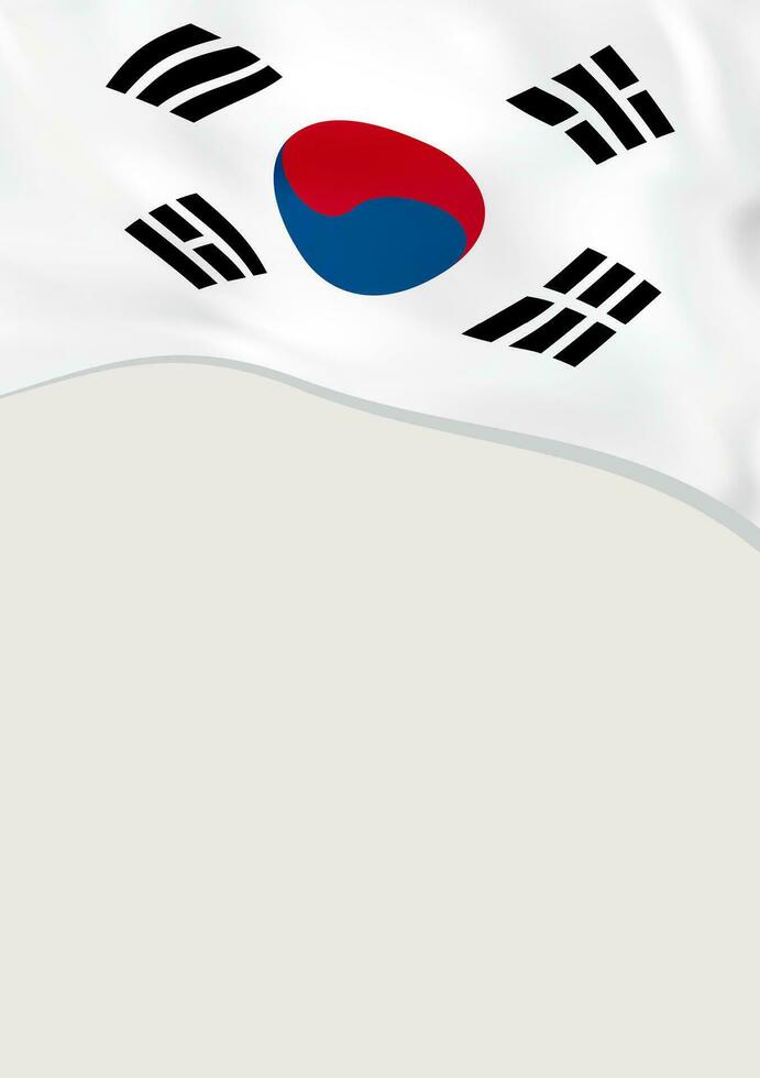 folleto diseño con bandera de sur Corea. vector modelo.