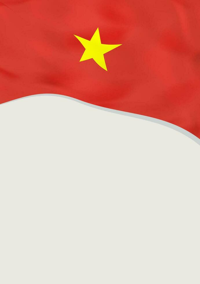 Leaflet design with flag of Vietnam. Vector template.