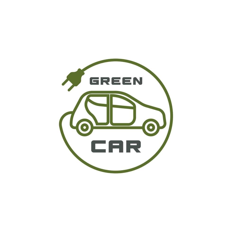 Electric Car Renewable Green Energy Symbol Icon Illustration vector