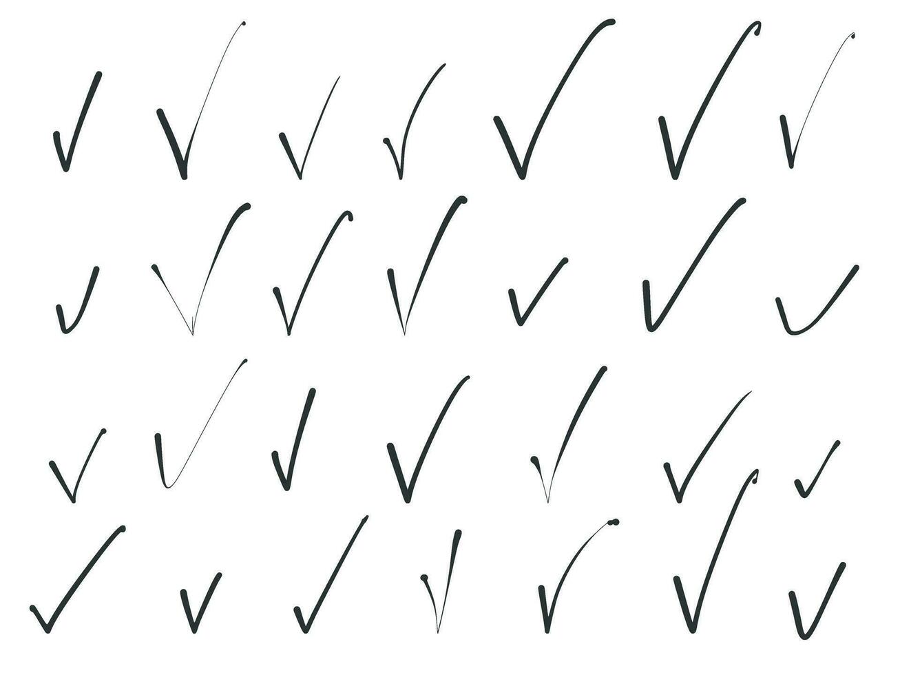 Set of doodles with check mark vector