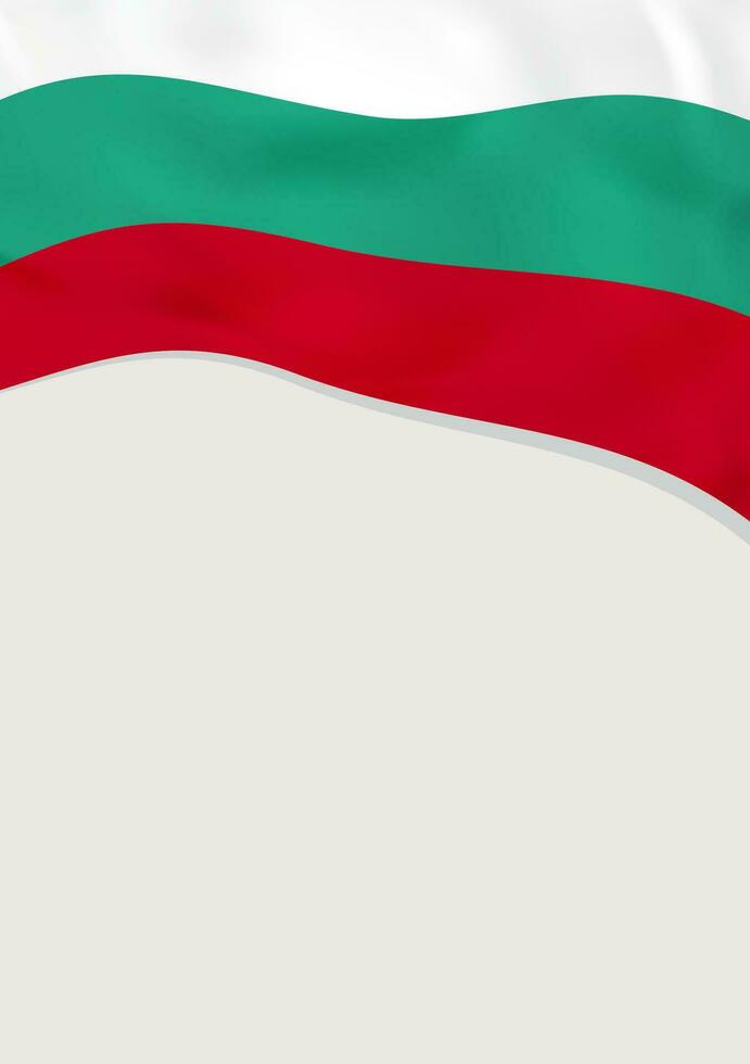 Leaflet design with flag of Bulgaria. Vector template.